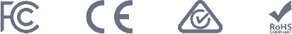 FCC-, CE-, RCM- und RoHS-Zertifizierungen