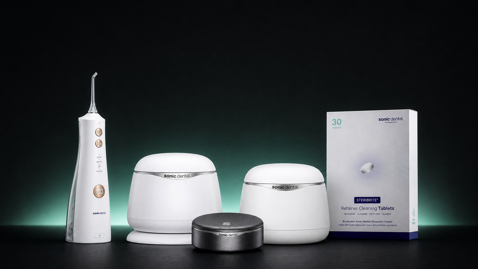 Sonic Dental Mundpflegeprodukte, Reiniger und Steribrite-Tabletten